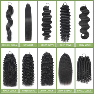 Nhà máy nóng bán vô hình sâu sóng đôi Đứng con người Crochet bện tóc knotless xoăn Trinh Nữ tóc lông phần mở rộng - Product Image 6