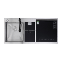 Lave-vaisselle intelligent Évier de cuisine fonctionnel en acier inoxydable Évier moderne fait à la main Évier de cuisine de luxe de haute qualité