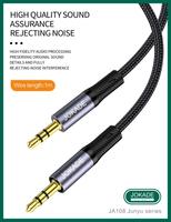 Pabrik JOKADE kabel Audio AUX 3.5mm kualitas tinggi langsung kawat kepang untuk Stereo mobil, Speaker rumah, ponsel & tablet tahan lama/panas