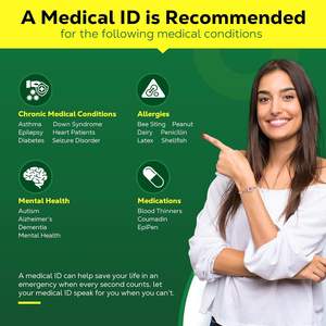 Bracelets d'alerte médicale Theluckytag améliorés pour hommes et femmes, avec code QR, <span class=keywords><strong>en</strong></span> acier titane, chaîne à maillons, s'adapte aux poignets de 8'' à 10'', personnalisables - Product Image 4