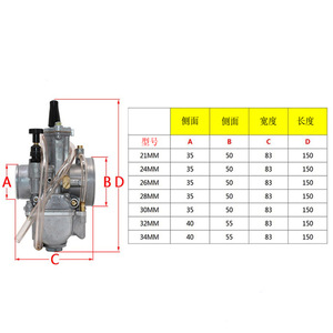 Carburateur ZUQING PWK21 24 26 28 30 32 34mm pour moto tout-terrain, pièce de rechange pour moteur - Product Image 2