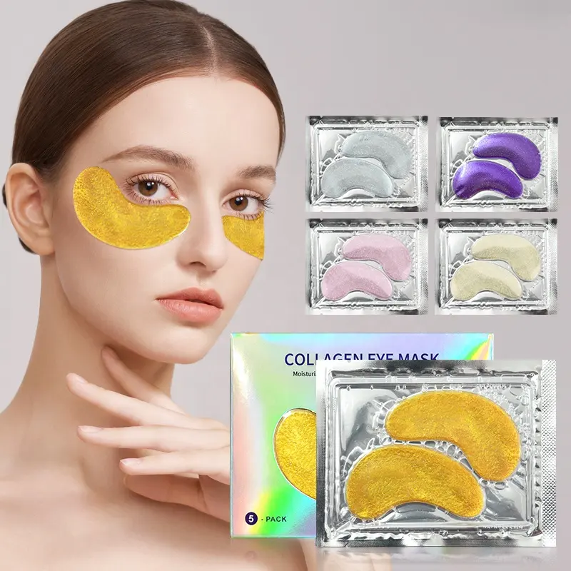 Produsen Private Label Mata Gel Bantalan Hydrogel Kristal 24K Emas Kolagen Korea Masker Mata Di Bawah Mata Patch untuk Dark lingkaran