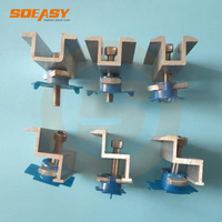 Pince de fixation intermédiaire pour panneau solaire OEM d'usine, écrou à oreilles en plastique, fixation sans outil en aluminium, support PV 30-50mm personnalisable