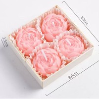 Rosen-Duft Aromatherapie-Kunstkerzen Geschenkbox-Set Handgemachte Sojawachs-Blumenkerzen Kleine Souvenirs für Feiertage & Jahrestage
