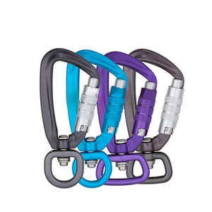 Mosqueton en alliage d'aluminium 7075 de haute qualité 4KN, logo personnalisé, petite vis avec crochet pivotant pour l'industrie lourde et la laisse de chien - Product Image 1