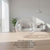 Abat-jour en verre bulle fait main personnalisable, accessoire d'éclairage, grande quantité disponible