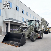 Chargeuse sur pneus diesel FULCORE 1,5 m³ à fourche rétrocaveuse, fournie directement par l'usine, avec une capacité de charge stable pour les travaux de construction et d'entretien.