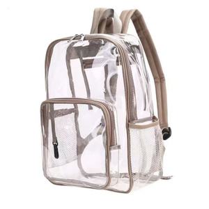 PVC Wholesale Custom Clear Safety <b>Backpack</b> TSA Stadium Safety <b>Backpack</b> Transparent Double Pockets <b>Backpacks</b> for <b>Women</b> Men - Product Image 1
