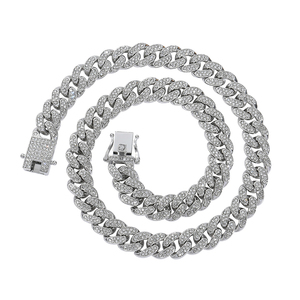 Hombres-<span class=keywords><strong>collar</strong></span> de cadena de 13MM con diamantes de imitación, joyería ostentosa, estilo Hip hop, Miami - Product Image 6