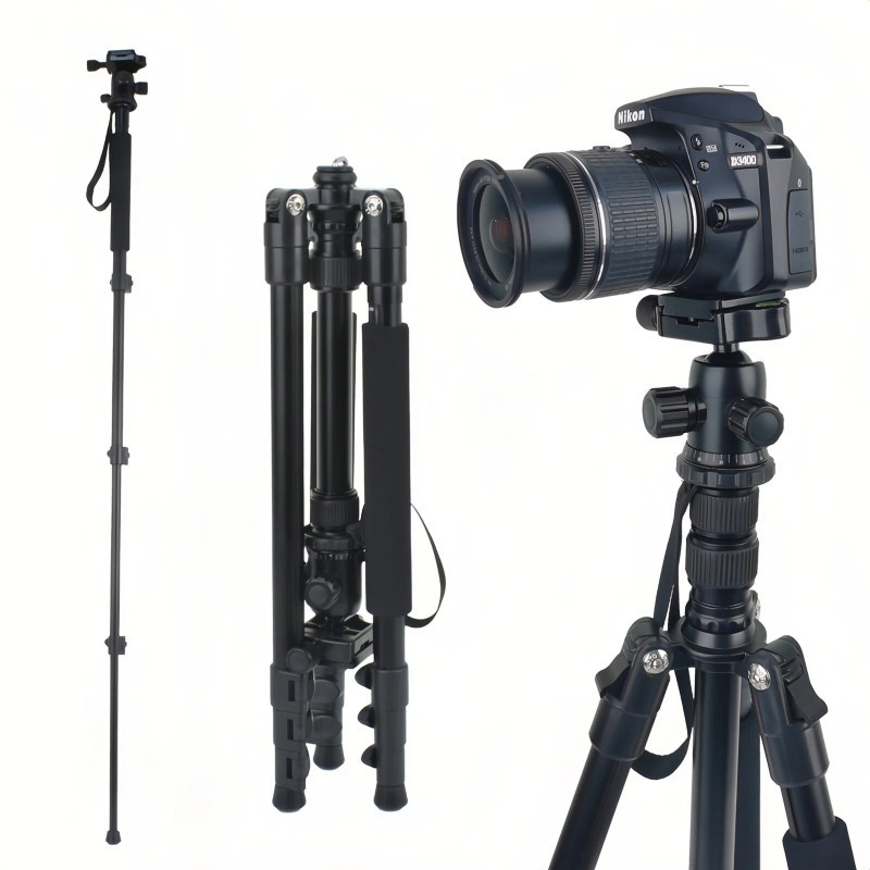 1.7m Professional DSLR Camera Tripod – Folding Universal Stand with Ball Head - View 3