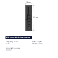 Antenne flexible FPC 433 MHz, antenne PCB souple interne 3 dBi pour capteur IoT / télécommande de maison intelligente / compteur sans fil