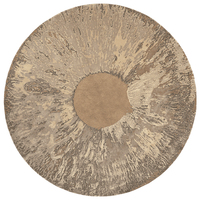 Nouveau style de tapis de chevet en laine personnalisé, design rond de luxe léger pour chambre à coucher et salon