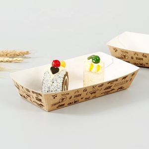 Cetak kustom Logo sekali pakai kertas bungkus Sushi nampan makanan wafel Crepe kotak nampan makanan perahu - Product Image 1