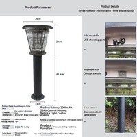 Piège à moustiques électrique solaire à LED, lampe anti-moustiques, indice de protection IP33, lumière violette 6V pour usage extérieur