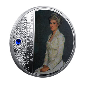 Herdenkingsmunt van metaal, Prinses Diana, Blauwe Diamant, Eeuwige Legende, Souvenirmunt - Product Image 5