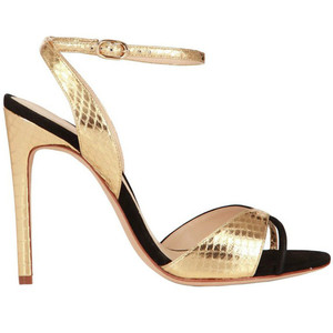 Sandales à talons hauts personnalisées XINZI RAIN, taille 43, bout ouvert, <span class=keywords><strong>cuir</strong></span> <span class=keywords><strong>noir</strong></span> et or, talon crayon, sandales à bride arrière pour femmes - Product Image 3