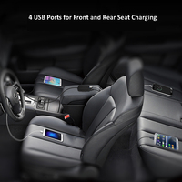 Chargeur de voiture multi-USB 4 ports QC3.0 35W avec protection OTP/OVP pour passagers et adaptateur pour écouteurs, pour sièges avant/arrière