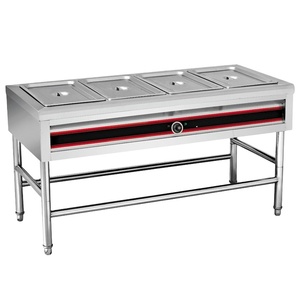Calentador de Alimentos Eléctrico Comercial Independiente, Capacidad 3/4/5/6, Acero Inoxidable, Baño María, Gabinete con Cubierta de Vidrio, Mostrador para Catering - Product Image 4