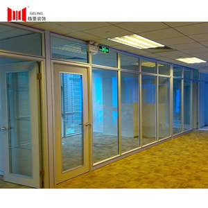 كامل ارتفاع 83 مللي متر سمك الألومنيوم إطار واضح الزجاج المقسى مصراع القابلة للإزالة حواجز مكتبية جدار ضمن أعمى - Product Image 5