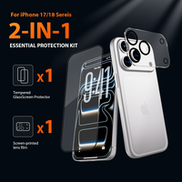Protezione Schermo e Lente Fotocamera 2 in 1 in Vetro Temperato 9H Trasparente Anti-Graffio per iPhone 17 18 Pro Max Air