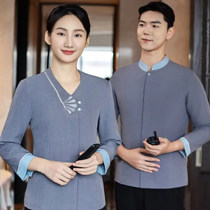 Conjunto de Ropa de Trabajo para Personal de Limpieza de Hotel, Otoño-Invierno, Manga Larga, para <span class=keywords><strong>Mujer</strong></span> - Product Image 1