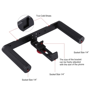 PULUZ Vlog Çekim Kiti Halka LED Selfie Işığı Akıllı Telefon Video Rig Tutucu Sabitleyici Braketi Mikrofonlu Tripod Montaj Aparatı Soğuk Pabuçlu - Product Image 3