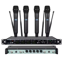 Microphone dynamique sans fil professionnel UHF 4 canaux AD4Q avec suppression du bruit, 1 an, 10 heures, métal, mariages, événements