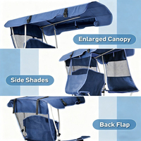 Chaise pliante en acier au carbone avec auvent pare-soleil, chaise longue de plage portable pour l'extérieur