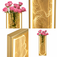 Applique murale LED moderne en acrylique à texture marbre avec trois couleurs à intensité variable, CRI 90 élevé, pour l'éclairage intérieur des chambres et des hôtels
