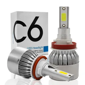Toptan oto araba C6 LED far ampulü yüksek güç H13 H11 9005 HB3 H7 LED C6 H4 araba LED farlar led araba ışıkları oto ampuller