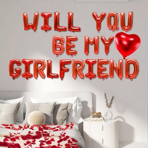 Ensemble de lettres rouges, dorées et roses « Veux-tu être ma petite <span class=keywords><strong>amie</strong></span> ? » avec pétales de rose, amour, Saint-Valentin et cérémonie de remise de diplôme - Product Image 5