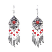 Pendientes bohemios retro largos con flecos, diseño de estilo étnico, gotas para los oídos, venta al por mayor exótica