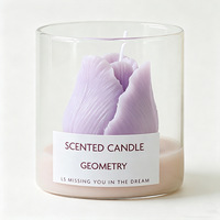 Bougie artisanale en cire de soja dans un bocal en verre, décoration d'intérieur, cadeaux créatifs, ornements de mariage, cadeaux de fête, bougies parfumées à la fleur de tulipe