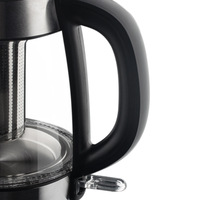 Bouilloire électrique en verre borosilicate transparent de 2 L avec infuseur, 2200 W, lampe LED, bouilloire électrique pour thé et eau, pour la maison et le bureau
