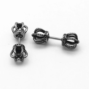 yunnique Crown Stud <b>Earrings</b> Titanium Steel Tibetan Silver Unisex Fashion Jewelry - Product Image 3