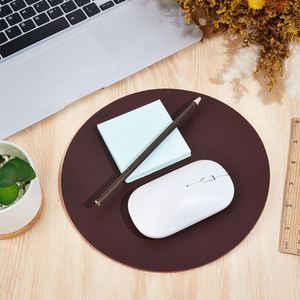 Round PU Leather Mouse Pad Washable Mouse Mat Computer Mousepads for Office <b>Work</b> <b>Desk</b> Laptop Computer - Product Image 3