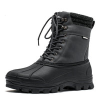 Bottes de neige d'hiver chaudes imperméables à la mode pour les hommes de port en plein air bottes de cheville à lacets thermiques en plein air antidérapantes chaussures de neige