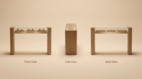Vitrine de présentation de montres de luxe avec cadre en bois, verre et éclairage LED, armoire verrouillable pour boutique de montres et bijoux