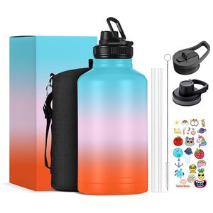 Botella de Agua Deportiva de Acero Inoxidable con Aislamiento al Vacío, Libre de BPA, con Pajita, para Viajes y Escuela - Product Image 3