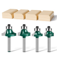 1/4 "et 6mm tige coin rond routeur Bits Roundover perles Cutter alliage lame arrondie R-angle bord coupe Machine couteau