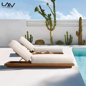 Silla de salón de tela impermeable de teca para <span class=keywords><strong>hotel</strong></span> al aire libre de estilo moderno muebles de cama de <span class=keywords><strong>sol</strong></span> al aire libre ajustables para jardín, patio y playa - Product Image 2