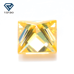 4,5*4,5-8*8mm corte cuadrado chapado en oro amarillo suelto moissanita diamante color amarillo vivo moissanita piedras preciosas para joyería - Product Image 4