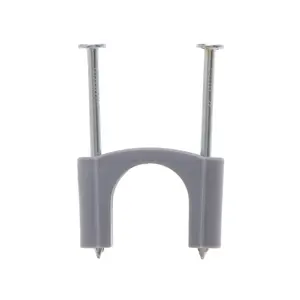 Accessoires isolés en plastique gris Clip de fil #6 SER Cable STAPLE with 1/3/4 "Nails Double Nails Fasteners
