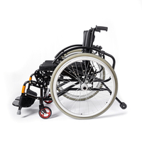 Silla de Ruedas Manual Portátil de Primera Calidad para Personas con Discapacidad, con Apoyo para Manos, de Acero Inoxidable y Carbono, Reclinable en la Parte Trasera