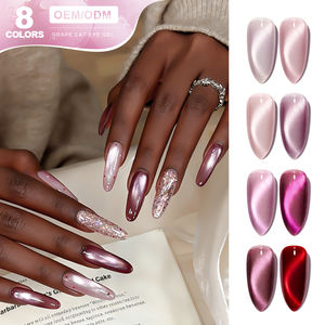 MissGooey 8 Couleurs Violet Raisin Vernis à Ongles <span class=keywords><strong>Gel</strong></span> Effet Œil de Chat Magnétique Sans TPO/HEMA OEM ODM Bouteille de Vernis <span class=keywords><strong>Gel</strong></span> UV Usine de Gels UV - Product Image 3