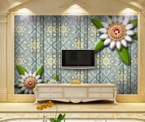 ZHIHAI 3D 보석 벽지 패턴 TV 배경 벽 수입 벽지
