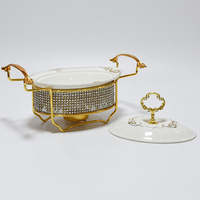 Chauffe-plats de luxe sur mesure pour la restauration hôtelière, chauffe-plats doré pour buffet, ensemble de plats chauds pour la restauration