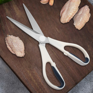 Stainless Steel Kitchen <b>Scissors</b> Straight Head White Gray Home Use Multifunctional Cutting Tool For <b>Meat</b> And Vegetables - Product Image 4