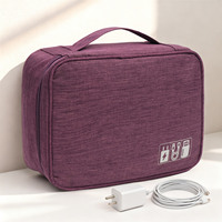 Sac de rangement pour appareils électroniques de voyage, grande capacité, avec séparateurs rembourrés réglables pour chargeurs, câbles, batteries externes, clés USB