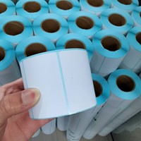 Étiquettes blanches imperméables personnalisées, tailles sur mesure, abordables, étiquettes thermiques, étiquettes vierges, étiquettes codes-barres 80*50mm 50g, étiquettes d'entrepôt